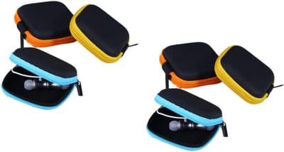 Hoofdtelefoon opbergdoos - Oordopjes etui - Reisaccessoires organiseren - Harde waterdichte bescherming - 7.5 x 7.5 cm - Meerdere kleuren