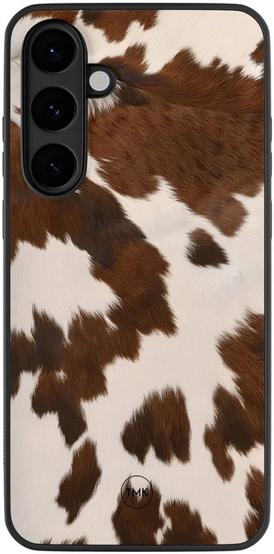 Hoesje geschikt voor Samsung Galaxy S25 FE - Cow vibe - Paars - TPU case - Marmer - Hardcase zwart telefoonhoesje