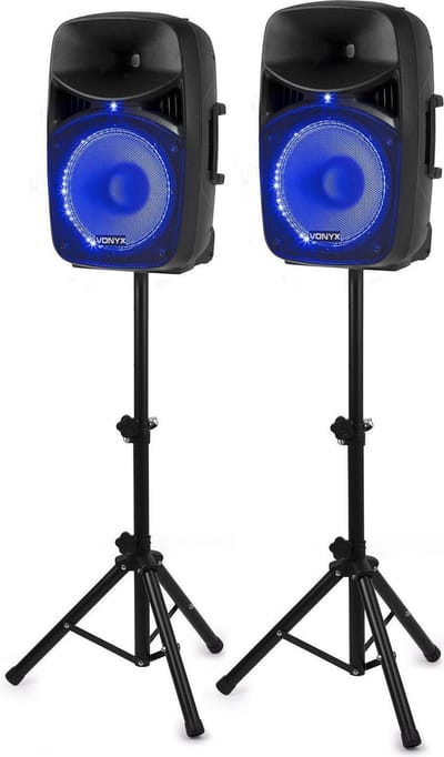Geluidsinstallatie - Vonyx VPS122 actieve 800W Bluetooth geluidsinstallatie met mp3 speler