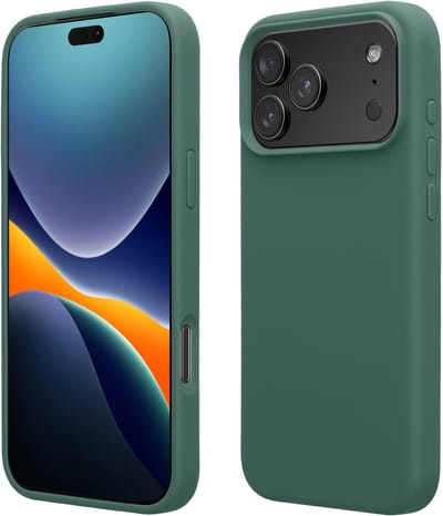 kwmobile telefoonhoesje geschikt voor Apple iPhone 17 Pro - Hoesje met siliconen coating - Smartphone case in dennengroen