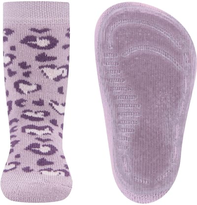 Ewers antislip sokken panter mauve