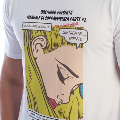 Heren T-shirt met korte mouwen van katoen met stripprint HS24MTS21-B