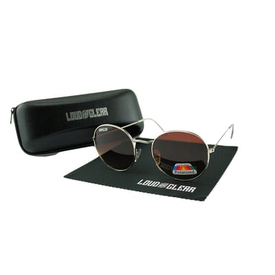 Loud and Clear® - Zonnebril - Ronde Zonnebril - Heren - Dames - Zilver - Bruin - Gepolariseerd - Polariserend