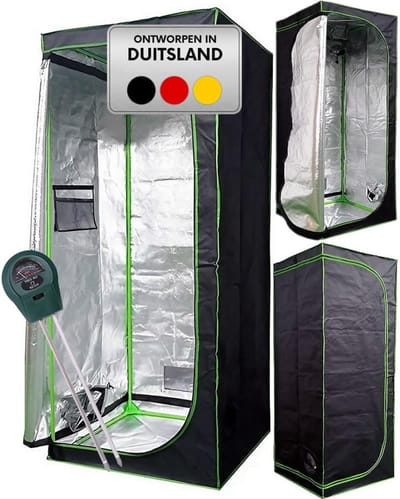 Aura® Kweektent Compleet – Growtent Binnen – Planten Kweken – Zwart - 40cm x 40cm x 120cm