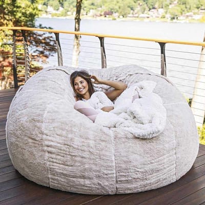 Bean Bag Stoelhoes - Zitzakhoes Lui Sofa - Ontspannen Zitten - Zelfnivellerend - 6FT - Wit