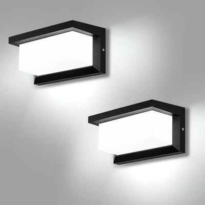 LED Wandleuchte Buiten 2 Stuks 18W IP66 Waterdicht | Rechthoekige Aluminium Wandlamp voor Buitenruimte | Koud Wit 6000K