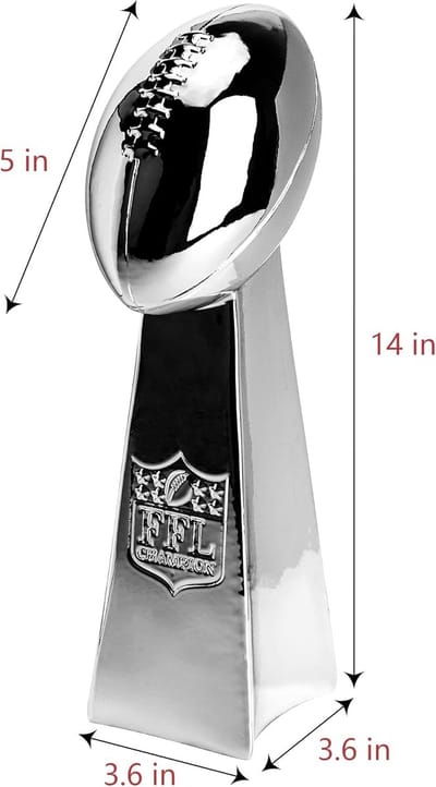 Fantastische Fantasy Voetbal Trofee - Chrome Replica Kampioenschap Trofee - Eerste Plaats Winnaar Award - Verkrijgbaar in 2 Maten
