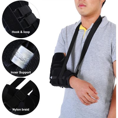 Arm Sling Schouder Immobilisator Verstelbare Armsteun Brace Polsverstuiking Onderarmfractuur L L(for 6.5-9kg) gray