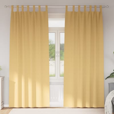 vidaXL Zwart-out Gordijnen met Ringen 2 st Beige 225 x 140 cm
