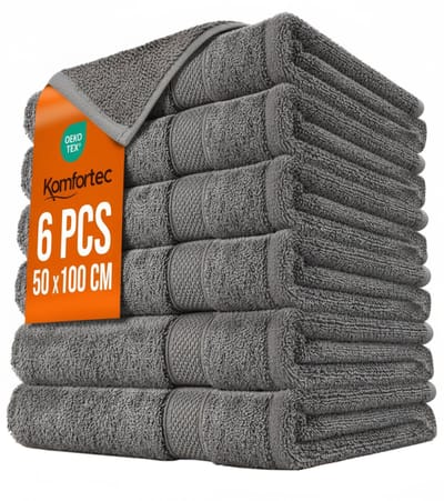 Komfortec Handdoeken - Handdoeken 50 x 100 cm - set van 6 - 100% Katoen – Handdoeken set - Zacht - Antraciet