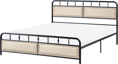 BREUILLET - Tweepersoonsbed - Zwart - 160 x 200 cm - IJzer
