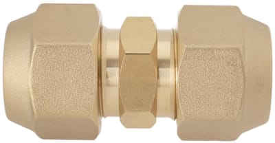 Dailygoods- Flared Union Connector 5/8 inch - Messing Aansluitpoort - Koelmiddel Koppeling - Airconditioning - 1 Stuk - Lengte 58,7 mm