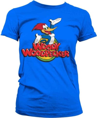 Woody Woodpecker Dames Tshirt -S- Classic Logo Blauw