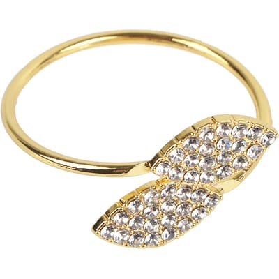 Lot de 12 ronds de serviette en strass Fait main Porte-boucle Décoration Dîner de mariage beige