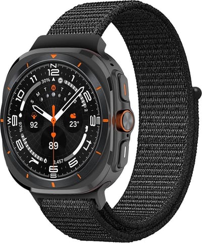 Nylon bandje - geschikt voor Samsung Galaxy Watch Ultra (47mm) / Ultra 2025 (47mm) - zwart