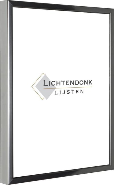 Aluminium Wissellijst 40 x 60 Chrome Antraciet (glans) - Helder Glas - Salerno