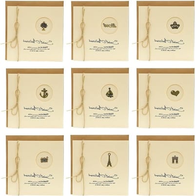 Decoratieve Wenskaarten voor Bedankjes, Uitnodigingen en Verjaardagen - Vintage Stijl, 9 Stuks
