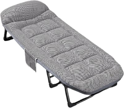 Luxe Vouwbed - Opklapbed Gastenbed - Comfortabel Dutje - 8-Poot Steun - 66x200cm - Zwart