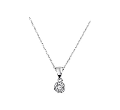 YO&NO - Ketting -Zilver - Anker -  Zirkonia - 1,1mm - 41 + 4cm - Sieraden vrouw - Gerhodineerd - Zilver 925