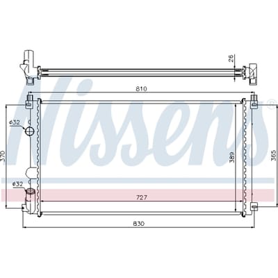 Radiator, motorkoeling NISSENS 63824A