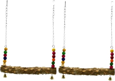 Kippenschommel Set - Zitstok Speelgoed - Pluimvee Vermaak - Met Kleurige Kralen - 30 x 45 cm - Niet Gespecificeerd