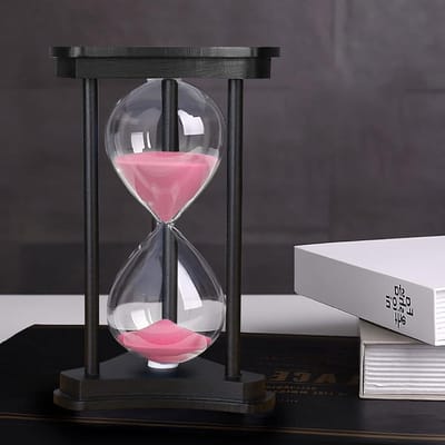 Zandloper Timer, Grote Zandloper Timer Glazen Zandloper Decoratieve Zandloper Zandloper Zandloper Zandloper Zandklok Timer 60 Minuten Houten Zandloper Decoratieve Zandloper for Bureaudecoratie (Color