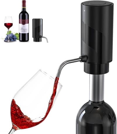 GELLDG Elektrische karaf - Oplaadbaar - Wijnaccessoire - Rodewijnkaraf - Inclusief USB-kabel en siliconen slang - Geschikt voor familiebijeenkomsten, buitenfeesten, bruiloften, bars of restaurants