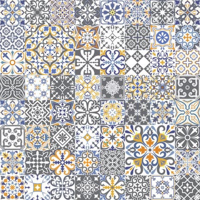 Vinyl | Vloerkleed vinyl | Porto Portugese tegels | 95x145 cm