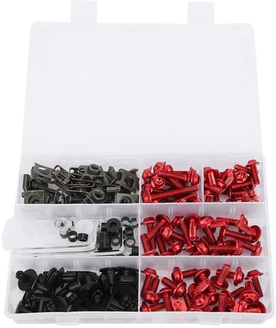 Dailygoods- Kuipboutenset 198 Stuks - Bevestigingsmiddelen - Motorfiets - Schroeven - Moeren - Assortiment - Bevestigingsset