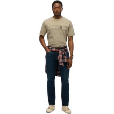 Superdry - T-shirt met contrasterende strepen en zak - Heren - T-shirts