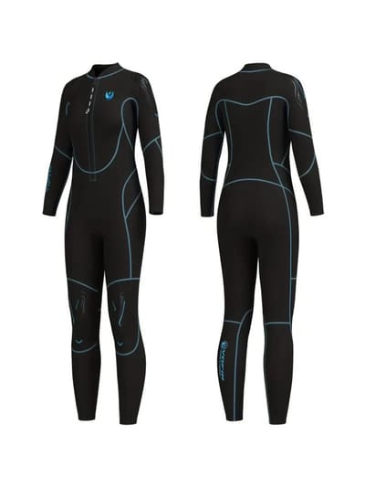 Bovista Wetsuit Dames - Swimsuit - Shorty - Surfpak - Duikpak - Lange Mouw - Zwemsuit - Zwart - XS