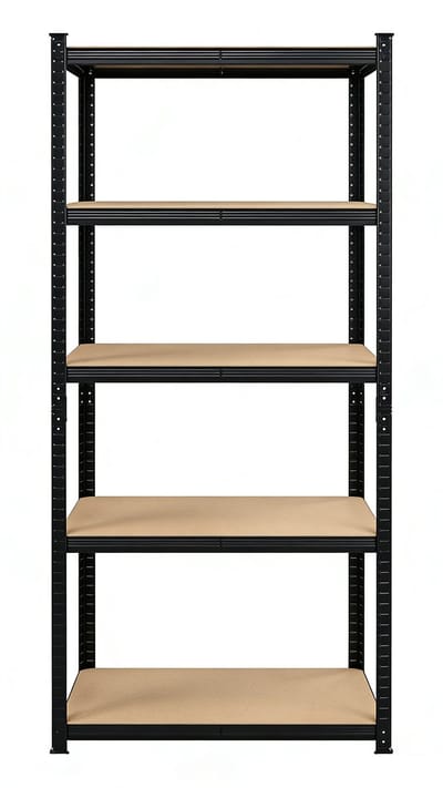 Staand Opbergrek 40x90x180 Cm Zwart Met 5 Planken Metalen Frame 175 Kg Draagvermogen Stevig Duurzaam Garage Kelder Keuken Voorraadkast