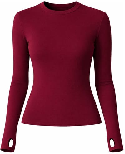 Touché Privé - Longsleeve bodysuit met duimgaten - Bordeaux - Dames