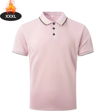 Livano Poloshirt Heren - T-Shirt Heren - Shirt - Overhemd - Polo Shirt - Lichtroze - XXXL