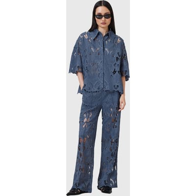 AllSaints Charli Emb Shirt Dusty Blue Taglia: 12 | Pantaloni Outlet | Donna | Blu
