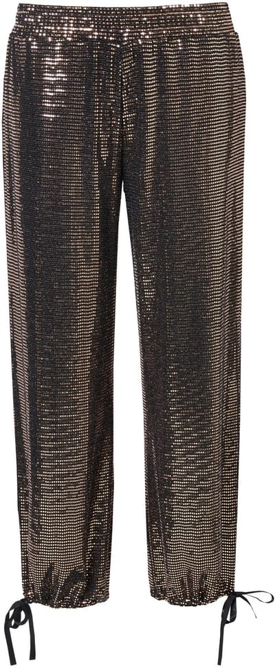 Angel of Style - Dames - Broek rechte pijpen paillettenlook - Goud koper - Maat 46