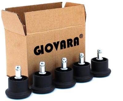 Dailygoody - Vervangwielen - Zwenkwielen - Eenvoudig te installeren - Zwart - Sterke nylon wielen - Geschikt voor kantoorstoelen - 50 mm diameter