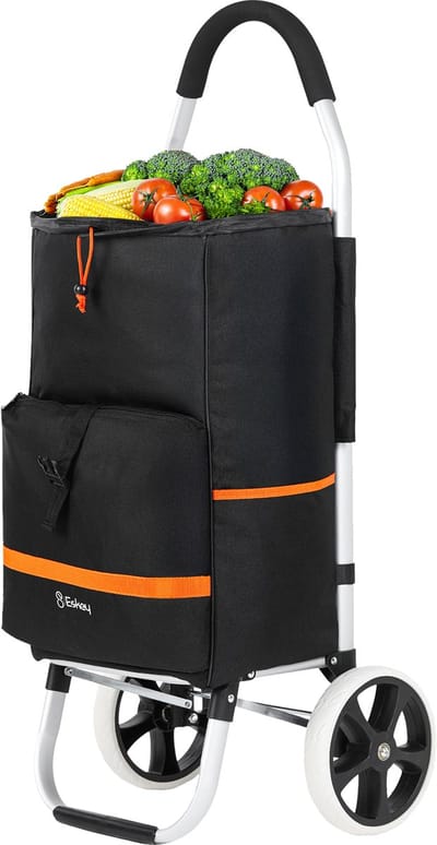 Eskey Boodschappentrolley met koelvak - Opvouwbaar - 50L - Boodschappenwagen - Waterdicht - Reflectoren