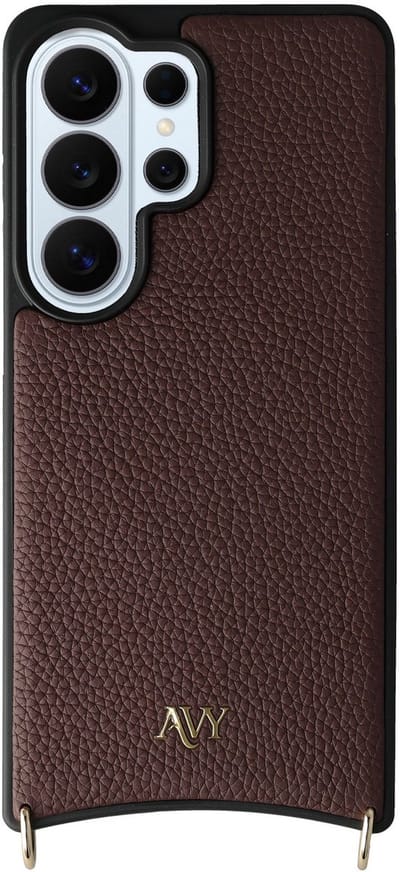 AVY Leren Hoesje geschikt voor Samsung Galaxy S26 Ultra | Compatibel met MagSafe | Leather Case | Back Cover | Haakjes voor koord | Chocolate