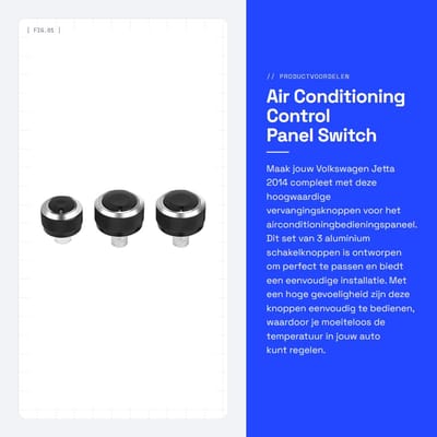 Dailygoods- Ac Knop Aluminium - Vervanging - Bediening - Dashboard - Hoge Gevoeligheid - Perfecte Pasvorm - Bedieningsknop