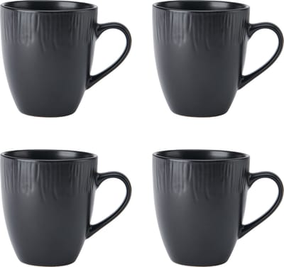 Mok, Beker, Set van 4 Stuks, 0.42 L, Zwart, Keramiek - Mikasa | Jardin