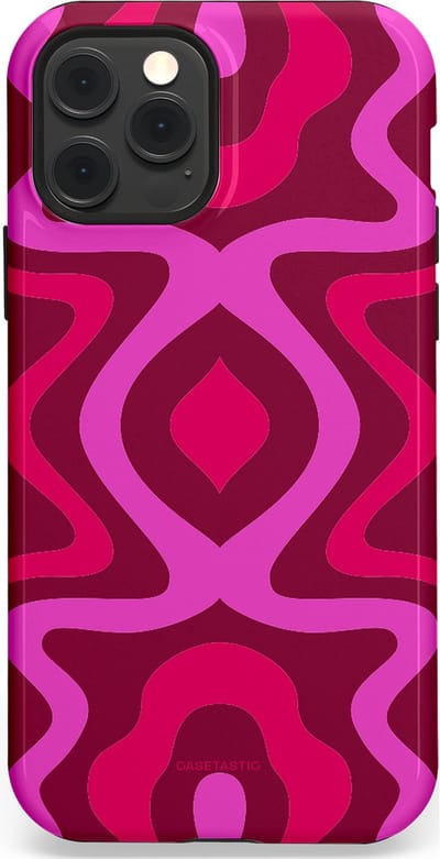 Casetastic Hoesje Geschikt voor Apple iPhone 12/12 Pro Magsafe - Stijlvolle Beschermende Duo-layer Case - Retro golf