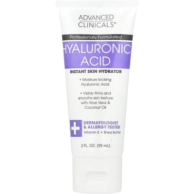 Advanced Clinicals Hyaluronic Acid Serum – Instant Skin Hydrator – Intens Hydraterend Gezichtsserum – 59 ml