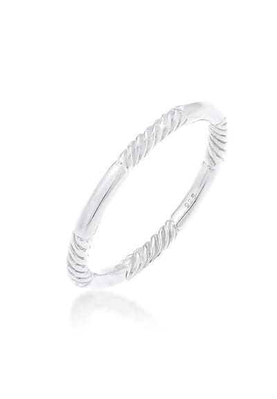 Elli - Ring - Dames Band Basic Stacking Gedraaid in verguld 925 Sterling Zilver - Dames