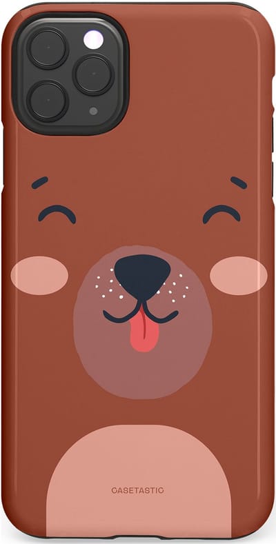 Casetastic hoesje geschikt voor Apple iPhone 11 Pro Max - Dubbellaagse bescherming - Knuffelkopjes beer - Fashion Case - Terracotta Taupe
