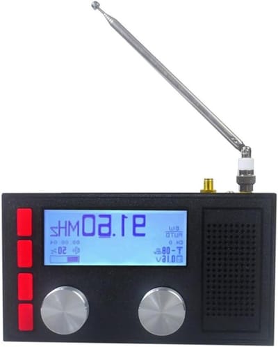 Draagbare Radio - Ontvanger - Muziek Luisteren - Dubbele Antenne - 10.000 mAh Batterij - Zwart