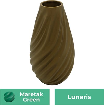 Lunaris moderne vaas – Decoratieve vaas - Maretak Groen - 3d geprinte vaas – geschikt voor droogbloemen - 20CM