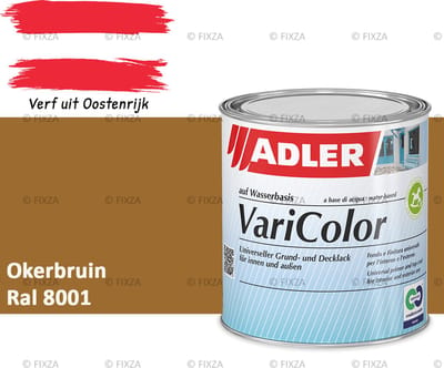ADLER Varicolor Lakverf RAL 8001 – Okerbruin 750 ml – 2-in-1 Houtverf, Metaalverf en Kunststof Lak voor Binnen & Buiten