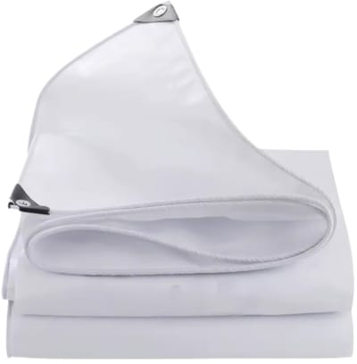 Dekzeil - 180g/m² PE - Voor Tuinmeubelen, Zwembad, Hout, Auto & Boot - Waterdicht - Weerbestendig zeildoek - 200x400cm - Wit - Bouwzeil - Afdekzeil - Beschermhoes
