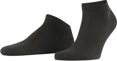 FALKE ClimaWool kort eenkleurig wol lyocell sneakersokken enkelsokken heren grijs - maat 39-40